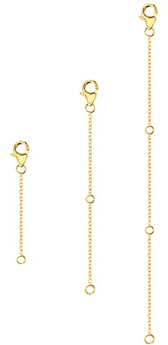 ALEXCRAFT Necklace Extender Bracelet Jewellery Extenders Extension Chains | 3PCS Necklaces Extenders Brass Plated Chain Extender Jewellery Making Bracelet Anklet Choker Extension Chains for Women Men