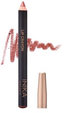 INIKA Organic Long Lasting Lipstick Crayon | Vegan Lipstick + Organic Lip Liner, Hypoallergenic, Cruelty-Free, Satin Finish, Enriched with Vitamin E and Coconut Oil, Rose Nude, 3 g