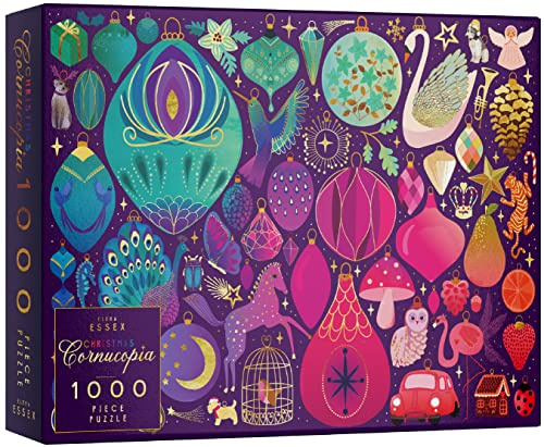 Elena Essex Puzzle Weihnachten - Christmas Cornucopia, Weihnachtspuzzle 1000 Teile, Puzzle 1000 Teile, Geschenk Dekorationen, Puzzlegröße 70 x 50 cm