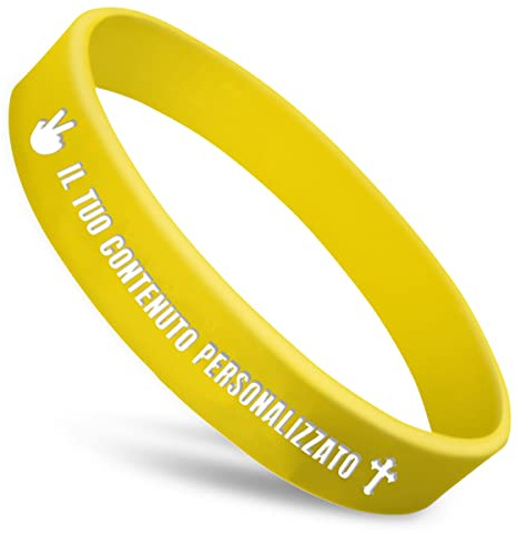 GSCSP braccialetti silicone personalizzabili bracciali fluorescenti per feste braccialetto semiperdo bambini-giallo