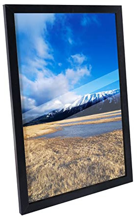 Hengsong Bilderrahmen A2 Schwarz mit Acryglas&MDF, Wandrahmen für Puzzlerahmen&Posterrahmen&Schattenfugenrahmen,für Foto von Bilderrahmen Din A2-42x59.4cm,ca.44.9×62.3cm