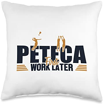 Peteca First Work Later Professional Indiaca Peteca Throw Pillow
