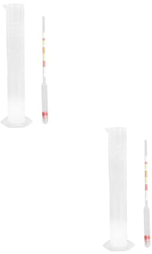 DOITOOL 2 Set Misuratore Di Zucchero Americano Provetta D'idrometro Metro D'idrometro Tazza Di Prova Dell'idrometro Misurino Di Alcolometro Misuratore Di Densità Bicchiere Manuale