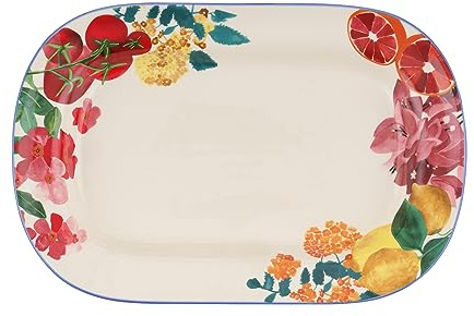 Maxwell & Williams DR0528 Platte eckig, 38 x 25 x 5 cm - Keramik glatt, bunt - Serie Capri - mit Geschenkbox