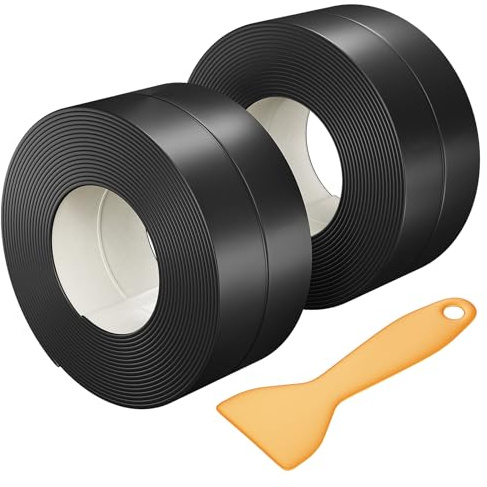 BRIOTA Bath Sealant Strip, 3 Rolls Waterproof Bathroom Sealant Tapes Adhesive, Black Toilet Sealant Tape, Simple Seal Tape for Kitchen, Toilet, Bathroom, Wall Corner (2)