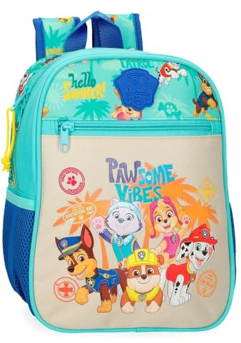 Joumma Paw Patrol Pawsome vibes Mochila escolar, mochila infantil, fabricada en Poliéster, varios compartimentos, Tirantes anchos y ajustables.