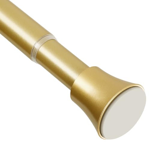EBOATOP Gold Shower Curtain Rod - Tension Curtain Rod Adjustable 32 to 78 inch Spring Tension Shower Rod No Drilling Non Slip, Gold