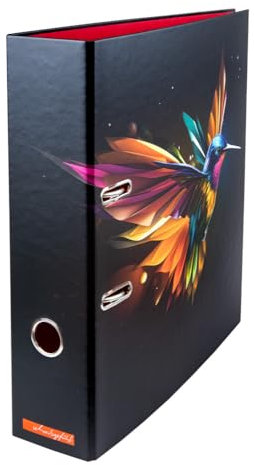 Feuervogel - Ordner Motiv Aktenordner DIN A4 ca. 8 cm breit Design schwarz rot Vogel Fantasy Büro Männer Frauen Jugendliche
