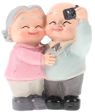 Ciieeo Großeltern Figur Aus Harz Kuchenharzdekoration Für Tortendeko Oma Und Opa Dekofigur Für Goldene Hochzeit Jubiläum Geburtstag Themen-Party-Kuchen-Topper 9.00 X 7.50 X 5.50 cm