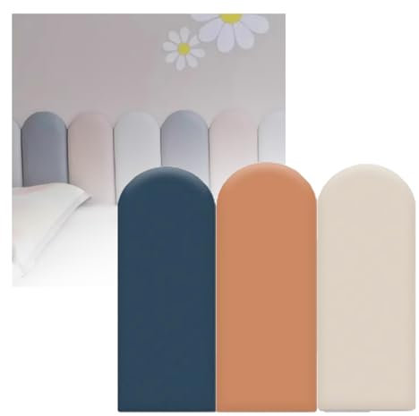Selbstklebendes Wandkissen, Kollisionssichere Wandpolsterung, 20 X 45 Cm, Dicke 3,8 Cm, Kopfteil For Abziehen Und Aufkleben, 3-teilig/6-teilig, For Tanzclub-Schlafzimmer, Kinderzimmer, TV-Wand(Beige O