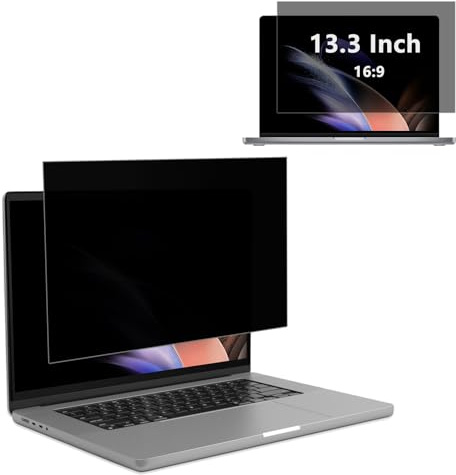 RanBluu Pantalla de Privacidad para Portátil de 13.3 Pulgadas, Filtro Privacy Screen Filter, Privacy de Film Extraíble Anti UV Protector de Pantalla para Ordenador (13.3 Pulgadas 16:9)