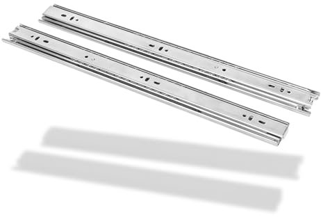 1 Paar Schubladenschienen mit Vollauszug Zur Seitenmontage, Schubladenschienen mit Metallkugellager, 45kg Belastbarkeit, mit Schrauben(Silber,10in/25cm)