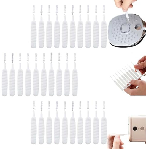 Lot de 30 brosses de nettoyage pour pommeau de douche, brosse de nettoyage anti-obstruction pour pommeau de douche, brosse de nettoyage multifonction pour pommeau de douche
