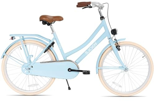 SJOEF City Kinderfahrrad 22 Zoll | Ab 7-9 Jahren | Kinder Fahrrad für Mädchen/Jugend | EN4210 geprüft | V-Brake & Rücktrittbremse | Reflektoren & Schloss