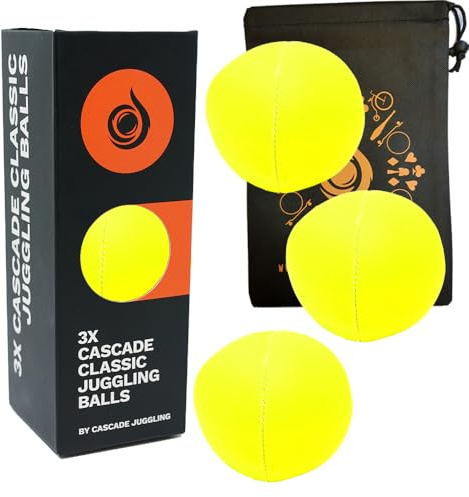 Lot de 3 balles de jonglage Pro 115 g Fluo Classic Thud et sac – Lot de 3 balles de jonglage (jaune)