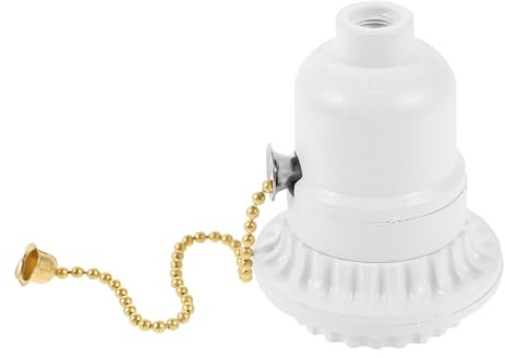 SHINEOFI Portalampada Catenella per Lampada a Soffitto in Bachelite Bianca, Robusta e Resistente, per Uso Domestico Design Pratico e Funzionale