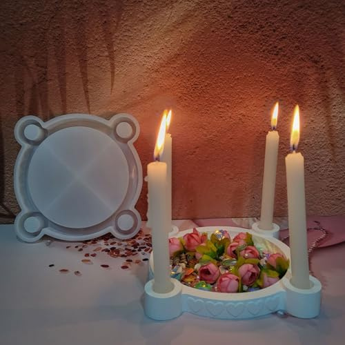 Silikon Gießformen für Weihnachten, 3D Adventskalender Set mit festlichen Motiven, Silikonform für Deko-Kalenderscheibe, DIY Countdown Kalender für festliche Dekoration (B)