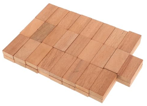 Toddmomy Jeu de Dominos en Bois 50 Pièces Couleur Bois Naturel | Activités et Événements Sociaux, Expérience Ludique Captivante, Stimule la Logique