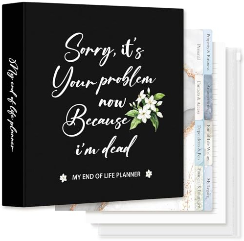 Lanpn Slutlig Livsfasad Bindningsorganisatör Dödsplanerare 21,6x27,9 cm, Sista Önsken & Arvet Dokumentmapp med 8 Delare & 10 Brevstorlek Bindningsfickor, Innan Död Livsplan När Jag Dör Journalbok