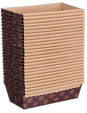 Angoily Stampi per Plumcake in Carta Resistente al Calore, Teglie Monouso per Pane e Torta, Mini Stampi Barca Antiolio 150x65x50mm Confezione da 25, per Cottura e Presentazione in Cucina