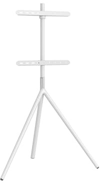 MAXMOUNT Soporte de suelo para TV de 45 a 65 pulgadas – Tripod de acero, soporte giratorio de hasta 40 kg, soporte de TV con gestión de cables, color blanco