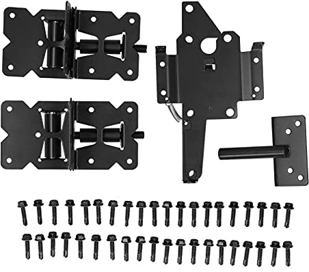 Kit de pernos de bisagra para puerta de jardín, juego de herrajes para pestillo de puerta de cerca de acero al carbono de alta resistencia para puertas y cercas exteriores,