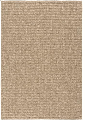 In- & Outdoor Teppich – 120 x 160 cm Jute – Wetterfest & rutschfest, UV-beständiger Kurzflorteppich – Ideal für Balkon, Terrasse, Küche & Camping