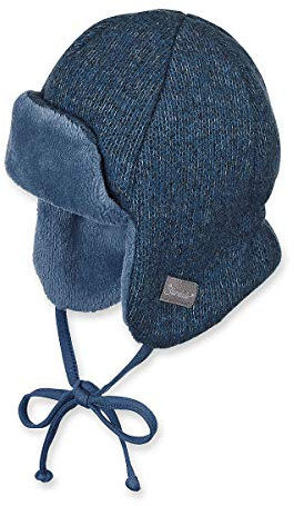 Sterntaler - Jungen Mütze Fliegermütze Wintermütze Strickmütze, zum binden, gefüttert, blau - 4601752, Größe 47