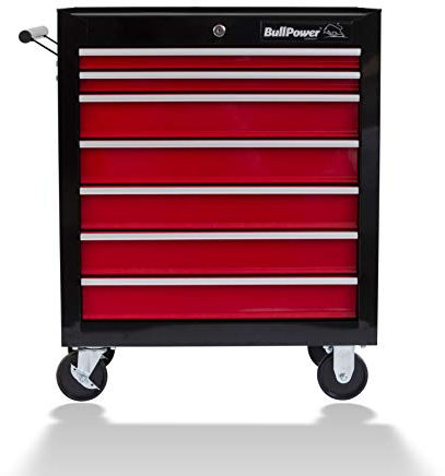 Werkstattwagen BullPower WW-700 mit 7 ausziehbaren Schubladen, abschließbar, auf Rädern, bis maximal 60kg, Werkzeugwagen - Montagewagen unbestückt leer