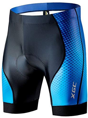 XGC Cykelshorts för män, cykelshorts, elastiska och ventilerande 4D-svamp, hög densitet
