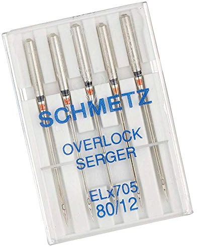 Schmetz Overlock ELx705 Sewing Machine Needles, Size 80/12