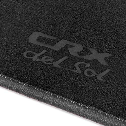online-fussmatten OFM-CRX-DeSol-501 Passform Velours-Fußmatten mit Bestickung CRX del Sol und Rand in Dunkelgrau
