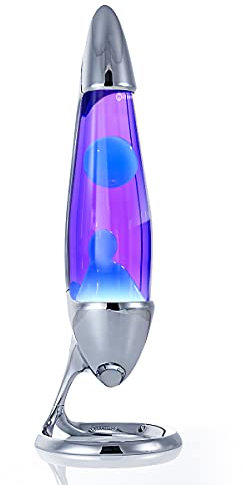 MATHMOS Neo Lava Lamp for Children and Adults (Chrome - Violet/Turquoise)