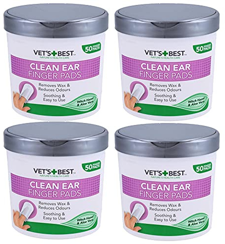 AB Tools 200PK Dog Pet Ear Cleaning Finger Pads Wipes Removes Wax Dog Hygiene