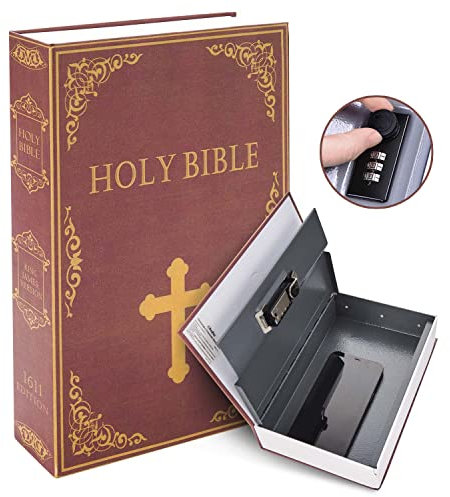 Book Safe with Combination Lock, Ohuhu Dictionary Diversion Money Box, Portable Safe Book, Safe Box for Home Office, Secret Hidden Box for Key Money Cash Jewelry