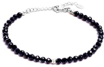BERGERLIN Naturstein Perlenarmband Damen Herren, Silber/Gold | Naturstein Armband Damen & Herren: Armband Gold/Silber mit echten Heilsteinen – vom deutschen Prüflabor bestätigt.