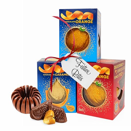 Orange Chocolate Bulk for Christmas - Assortment of Caramel, Dark & Milk Chocolate Orange Balls for Chocolate Hamper, Kids Stocking Fillers, Birthday Gifts for Women