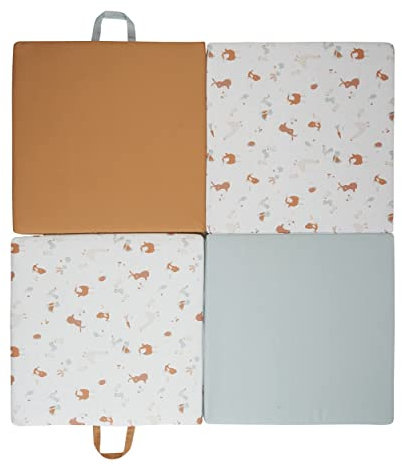 TINÉO - Tapis D'éveil - Tapis De Motricité - Tapis Bébé - Tapis de Jeu - Multifonction 3 en 1-120x120 cm (Little farmer)