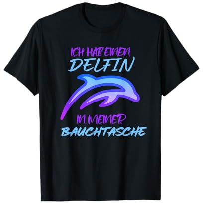 Delfin in meiner Bauchtasche Party Outfit Sommer Mallorca T-Shirt