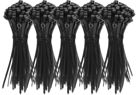 sourcing map 6x0.2 Inch Releasable Cable Ties Adjustable Zip Ties 50lbs Tensile Strength Removable Indoor Outdoor Tie Wraps for Fix Organize Black 500Pcs