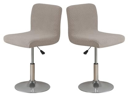 LIFEDX Barhockerbezüge, dehnbar, quadratisch, drehbar, mit Rückenlehne, Stuhl-Sitzkissen, Schonbezug, für Thekenhöhe, mittlere und niedrige Rückenlehne, 2 Stück