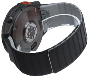 JUNCHENGBAO 22 mm 26 mm magnetisches Armband kompatibel mit Fenix ​​7X 6X 5X Plus 3HR Epix Silikon-Handgelenksband kompatibel mit Fenix ​​6 7 955 EPIX Uhr(Black White,22mm)