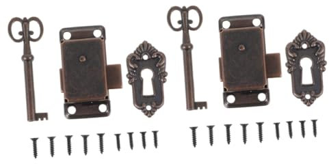 Hoement 2 Sets Schrankschlösser Schlüssel Vintage Möbel Türschloss Antikes Set Für Schranktürsicherheit
