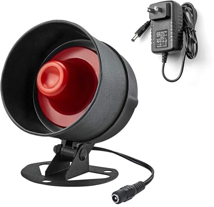 KERUI Wireless Loud Siren Host,Indoor/Outdoor Waterproof Horn up to 115dB for Home Security Alarm System,Can't Work Alone,Have to Work with KERUI Sensors as Home Garage Shed Alarm System
