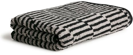 Möve Illusions Relief Handtuch 50 x 100 cm aus 100% Baumwolle, Cashmere/Black