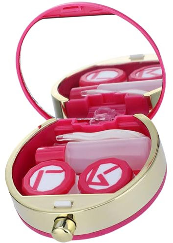 TRMFUSA Contact Lenses Travel Set, Case for Contact Lenses, Mini Case for Contact Lenses for Eye Care for Travel, Home (Pink，75.6 * 74.2 * 22.5mm), Default