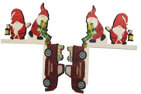 Healeved 2stücke Türwinkel-weihnachtsdeko Aus Holz Klassische GNOME-Figur Passend Für Türrahmen-Ecken Rustikales Design Für Innenräume Einfache Befestigung Mit Klebeband