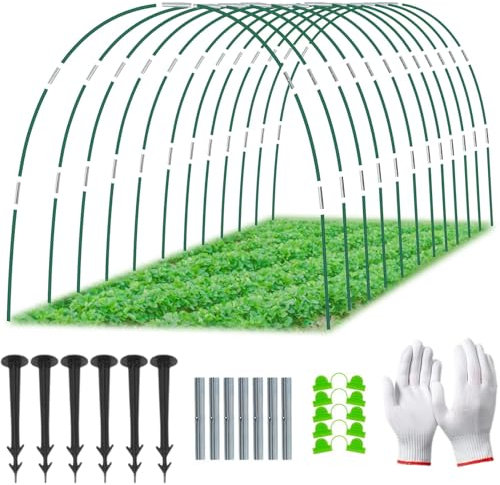Pflanztunnel Bögen - 36 PCS Folientunnel für Hochbeet I Gewächshausbogen mit 6mm Kunststoff Umwickelt I DIY Gewächshausreifen Frühbeet Tunnel für Garten Zeile Abdeckung Pflanzen Obst Gemüse