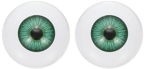 PATIKIL 24mm Safety Eyes, 2 Pcs Realistic Acrylic Eyes Plastic Half Eyeballs for Masks Halloween Props Art Craft, Green