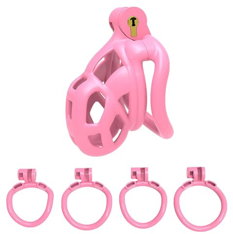 Pink Male Chastity Cage Small Peniskäfig Klein Cock Cage Sissy Keuschheitskäfig Herren Extrem Keuschheitsgürtel Sex Spielzeug Für Paare -A519 (Micro,Bend Ring)